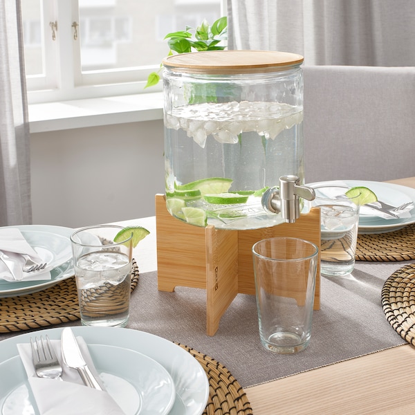 ikea 365 jar with tap bamboo clear glass 1142622 pe881325 s5